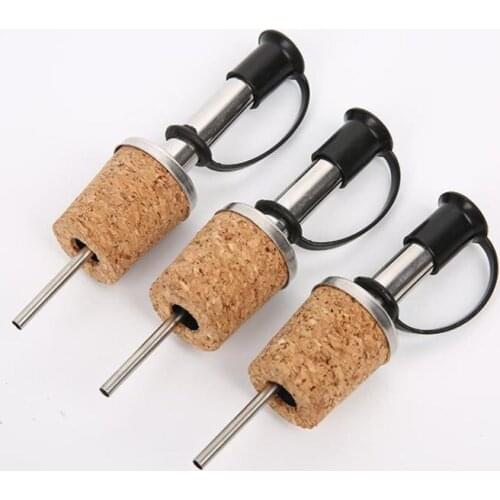 100pcs Stainless Steel Wine Bottle Pourer Nozzle Olive Oil Cork Dispenser Wine Bar Accessories Wine Pourer NO117