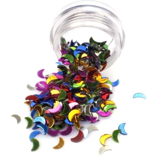 12 pcs/set nail glitter lovely Moon shape glitter powder for women nail art decoration