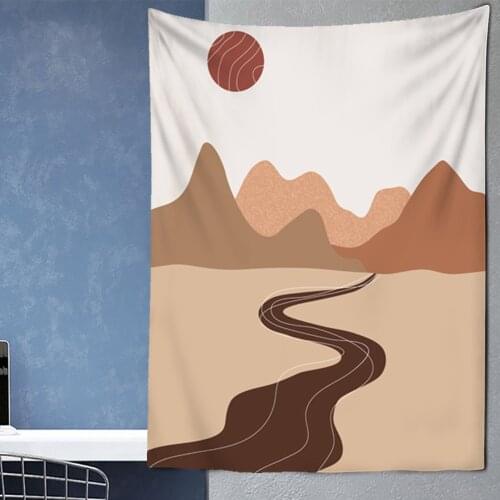 2021New Mountain Tapestry Wall Hanging Contrast Color Mountain Landscape Tapestries Wall Hanging Tapestries Wall Art Blanket