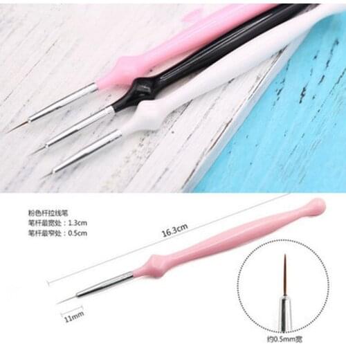 3pcs/set Nail Art Liner Painting Pen 3D Tips DIY Acrylic UV Gel Brushes Drawing Kit Flower Line Grid French Design Tool