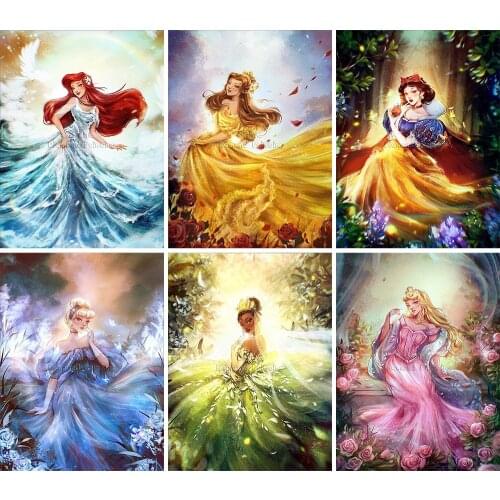 Disney 5D DIY Diamond Painting Flower Princess Children Square Round Embroidery Cartoon Landscape Cross Stitch Mosaic Home Decor