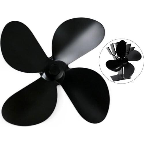 Large Airflow 4-Blade Heat Powered Stove Fan Blades Heat Distribution Stove Fans Blades Gas Wood Log Burners Fireplace Parts