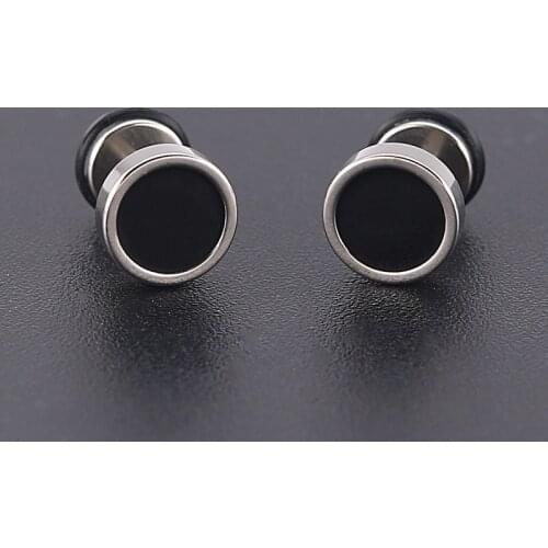 Black Earrings Women Stainless Steel Round Earrings for Men Aesthetic Gifts for Woman Accessories Korean Earrings Piercing 2021