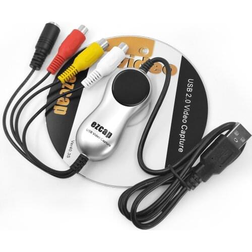 Ezcap USB 2.0 HD Video Capture TV DVD VHS DVR Adapter Recorder Converter Analog Video Audio to Digital for Windows 10 8.1 7