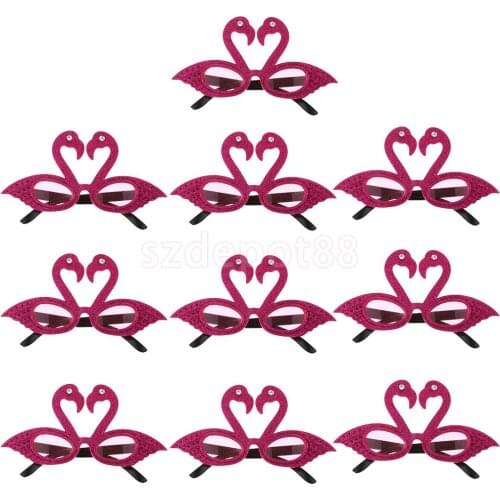 10/pack Hawaiian Tropical Glitter Flamingo Sunglasses Party Glasses Fancy Dress