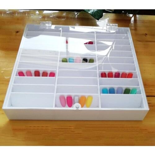 Fake Nail Tips Storage Box 30 Compartments Nails Art Decoration Container Display Case 50JF