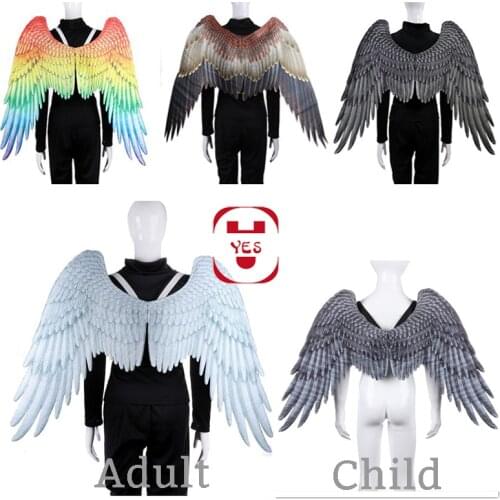 Halloween Mardi Gras Angel Wings s Theme Party Cosplay Wings For Children Adult Colorful Dress Up Supplies Devil Costume
