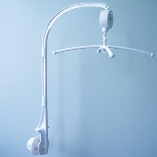 LazyChild Baby Toy White Rattles Bracket Set Crib Mobile Bed Bell Holder Arm Wind-up Music Box
