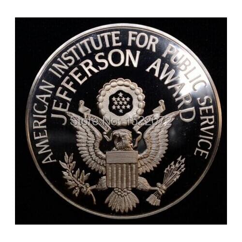 Hot sales American Institute Outstanding Public Service Award Medal cheap custom silver coins medals low price silver eagle coin