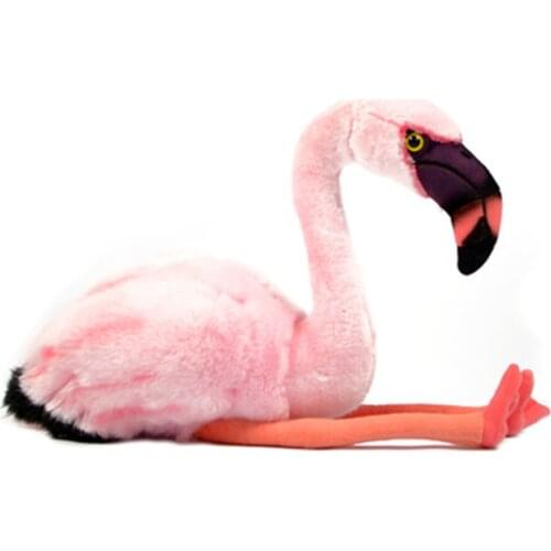 Cute American red stork Super-green flamingo doll handcrafted simulation big red stork plush toy birthday present Christmas gift