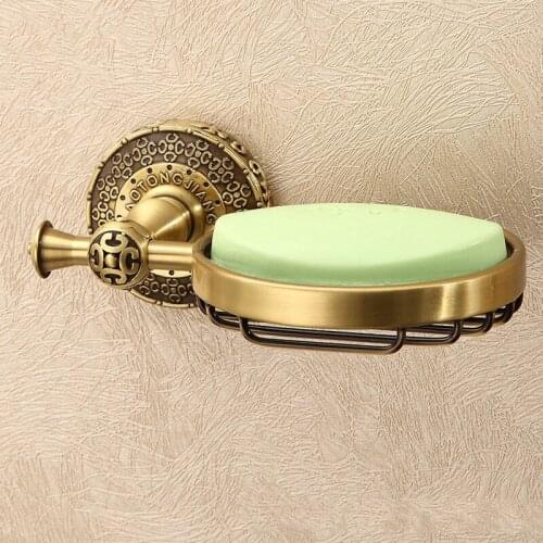Fashion Antique Brass Soap Dish Pure Copper Bathroom Soap Basket Brass Tray Bathroom Accessories Soap Dish For Bathroom
