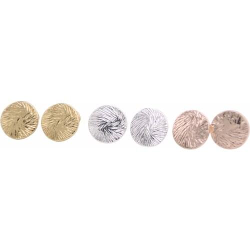 Fashion round cakes stud earrings rotating pattern stud earrings for women Lovely shiny circle stud earrings for