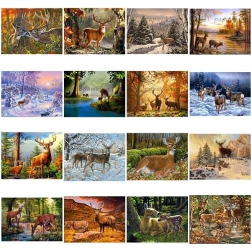 5D Diy Diamond Painting Embroidery Mosaic Cross Stitch Kits Deer Full Drill Animals Picture Rhinestones Gift Handmade Home Decor