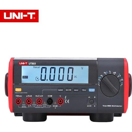 UNI-T UT803 Bench Top Digital Multimeter Volt Amp Ohm Capacitance Temp Tester
