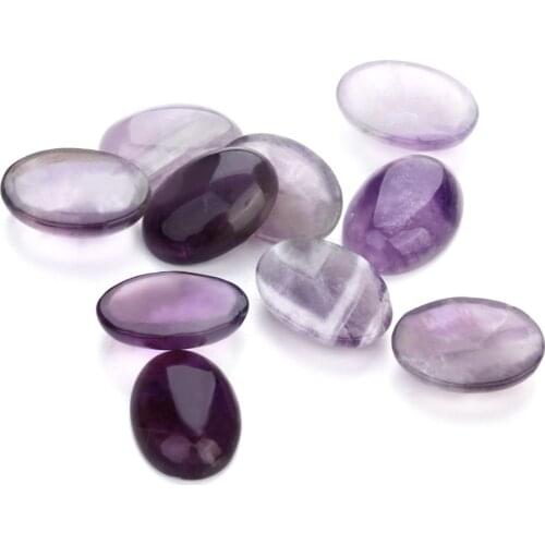 Wholesale Lots of Bulk 10pcs Natural Stone Amethyst Cabochon No Hole Beads Pendants for Jewelry Making Supplies DIY Accessories
