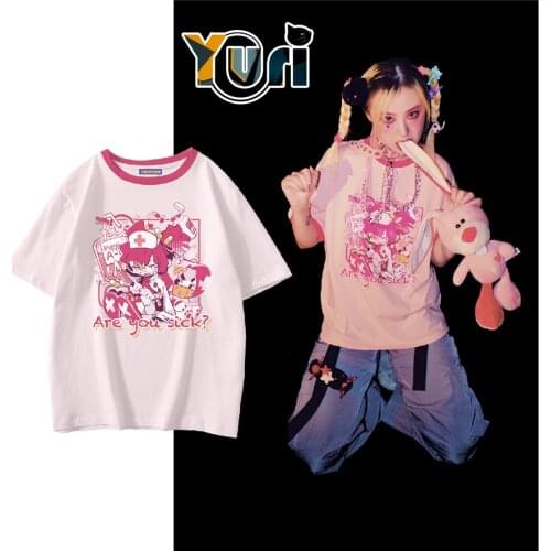 Limit MuseDash Muse Dash Original Rin Punk Yandere Pink Casual T-shirt Peropero Costume Cosplay Fashion Cos Sa