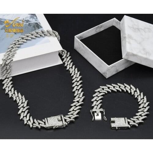 Iced Out Chains For Men Miami Cuban Link Necklace Luxury Cuban Chain Fashion Hip Hop Jewelry Women Curb Cuban Chain Bracelets