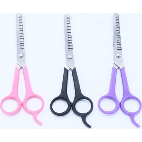 Pet Hairdressing Scissors Stainless Steel Hairdressing Supplies Plastic Handle Opening Scissors