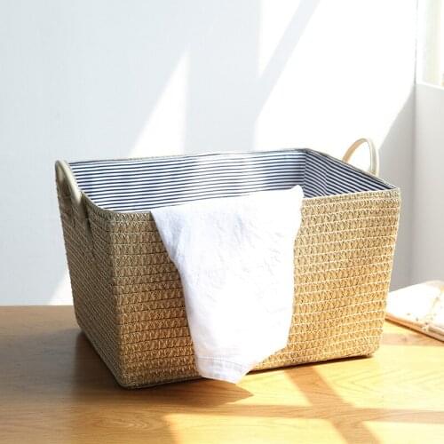 Simple Hamper rattan Storage Basket Clothing Storage Basket Large Size Clothes Toy Sundries Imitation Rattan Basket
