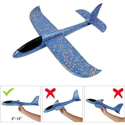 48CM EPP Hand Throw Airplane Foam Plane Flying Model Gliders Outdoor Aircraft Toys For Children Kids Gift 2021