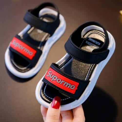 2021 Summer Leather Baby Sandals Solid Color Baby Boy Sandals Rubber Sole Anti-slip Boys Girls Sandals Toddler Baby Shoes Beach