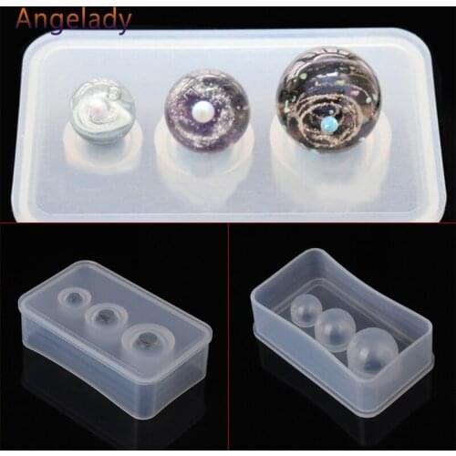 Silicone Mold Mirror Craft DIY Jewelry Making Universe Ball UV Resin Cake Decor JUL3