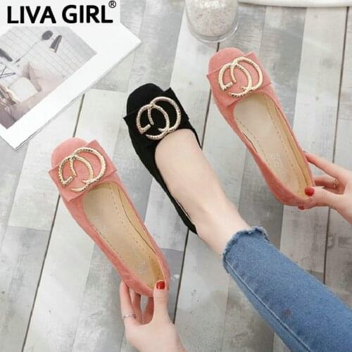 Womens fashion flat shoes single shoes comfortable shoes ladies Lok Fu shoes size 35-40