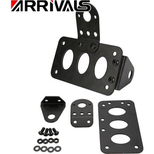 Motorcycle Universal Side Mount Aluminum Alloy Tail Light Holder License Plate Bracket Metal Moto License Bracket Accessories