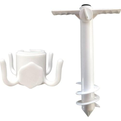 Windproof Parasol Sand Anchor Spike Auger Beach Umbrella Set Holder with Hook for Family Outdoor Camping Accessories