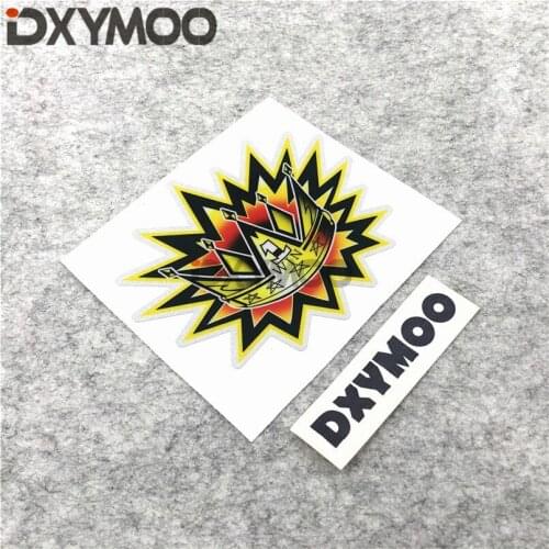 Funny Crown Car Stickers Big Eyes Motorcycle WIN WIN Five Stars Decals for ARAI 100mm