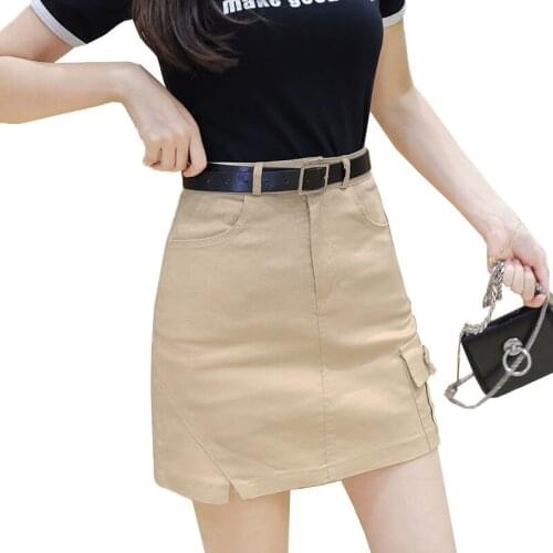 Denim Skirt Female Summer 2021 New Retro High Waist Thin package Hip Skirt Women Fashion Slim Jeans Skirts A-Line Denim Skirt