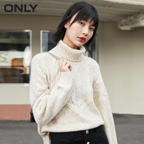 ONLY spring new turtleneck sweater lazy wool knit sweater women | 120413005