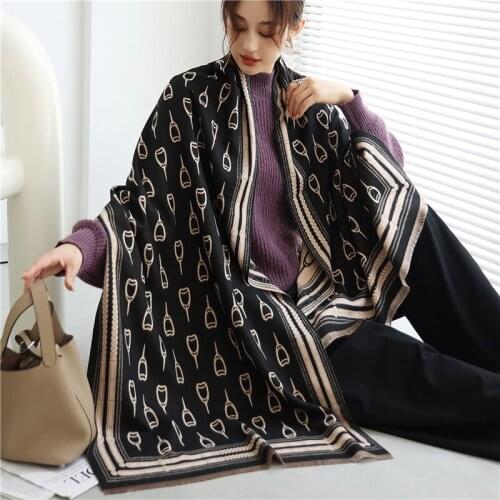 Winter Scarf Women Long Warm Poncho Female Shawls and Wraps Design Print Thick Blanket High Quality Neck Bufanda 2021 New