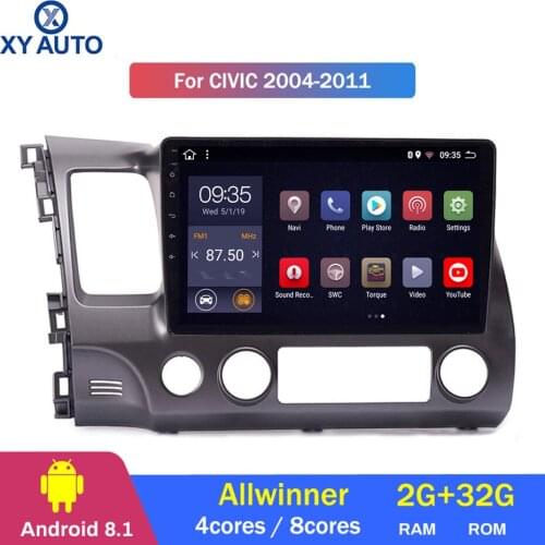 10.1inch 2.5D IPS HD multi-touch screen Android8.1 2G RAM 32G ROM NAVI with Bluetooth USB WIFI SWC For Honda civic 2004-2011 LHD