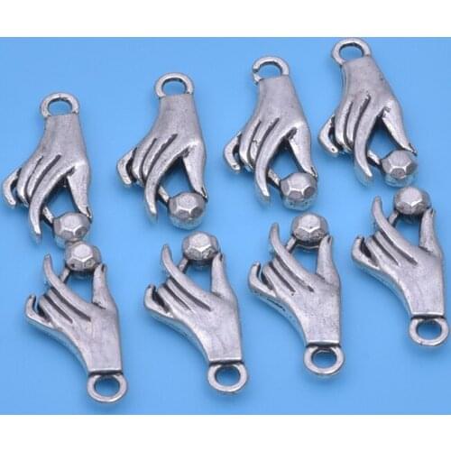 10pcs/lot Alloy Pine Cones Shaped Leaves Charms I Love You Gesture Pendant DIY Earrings Necklaces Jewelry Wholesale