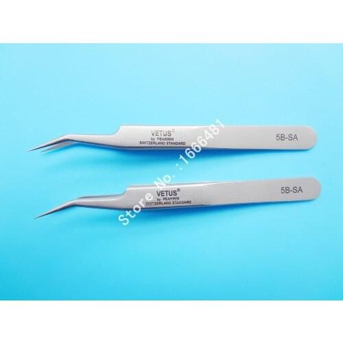 10 pcs Eyelash Stainless Steel Tweezers Repairing Maintenance Tools Vetus 5B-SA Free Shipping