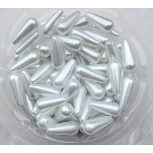 100 PCS 6 * 14 mm imitation pearl water drop Wedding/Christmas decoration