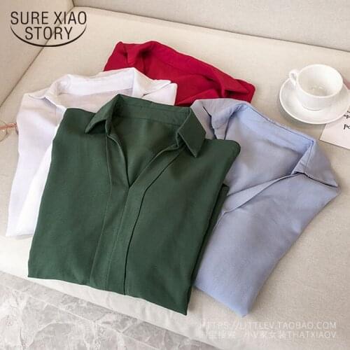 2021 Spring New Korean Loose Thin Trumpet Sleeves Blouse Women Plus Size 4XL Long Sleeve Shirt Solid Wild Bottom Shirt 9359 50