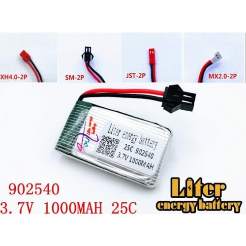 3.7V 1000mAh 25c Lipo Battery 902540 for Syma X5 X5HC X5HW CX-30 K60 RC Quadcopter Best Quality Drone Spare Part