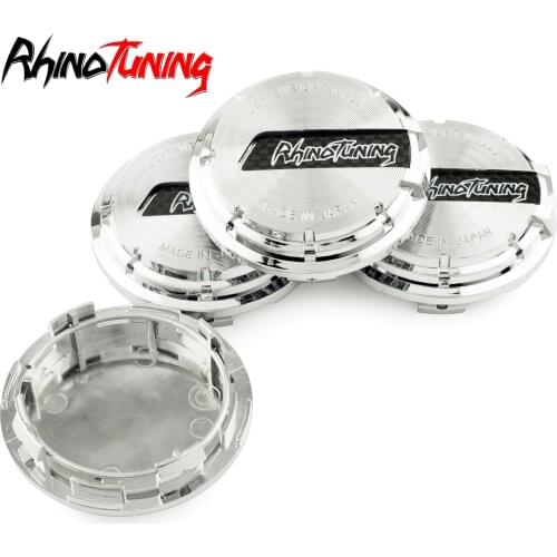 4pcs 65mm Car Wheel Center Cover For 57CR And 57DR Rhinotunin Logo Chrome Auto Accessories Modification Rim