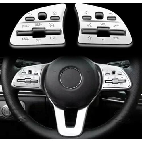 Car Left Hand Drive Steering Wheel Button Cover Sticker for Mercedes Benz a B C E Class GLE GLS GLB W177 W205 W213 2020