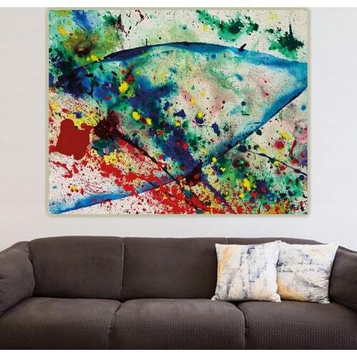 Citon Sam Francis《Untitled-69》Canvas Oil Painting Abstract Artwork Poster Picture Wall Decor Background Modern Home Decoration