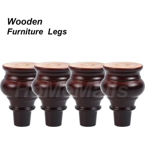 1/2/4 Piece Wooden Foot Gourd Foot Coffee Table Sofa Foot Raised Furniture Bathroom Cabinet TV Cabinet Dining Chair Support Foot