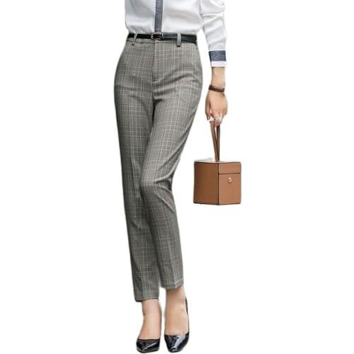 Full length professional business Formal pants women trousers girls slim female work wear Office Lady career plus size clothing