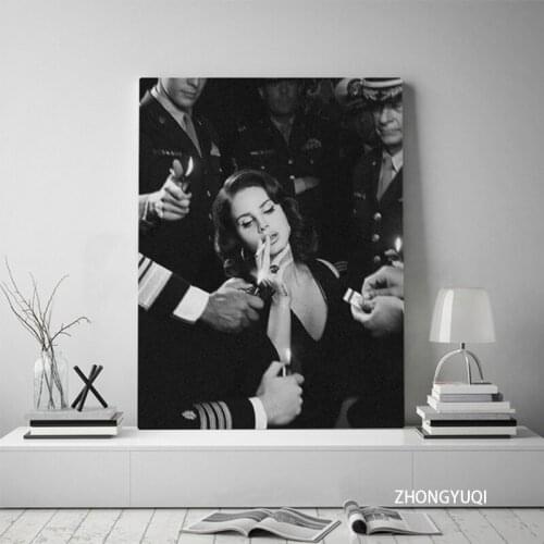 Home Decor Wall Art Canvas Painting Print Lana Del Rey Poster Black And White Pictures Posters Modular Picture For Bedroom