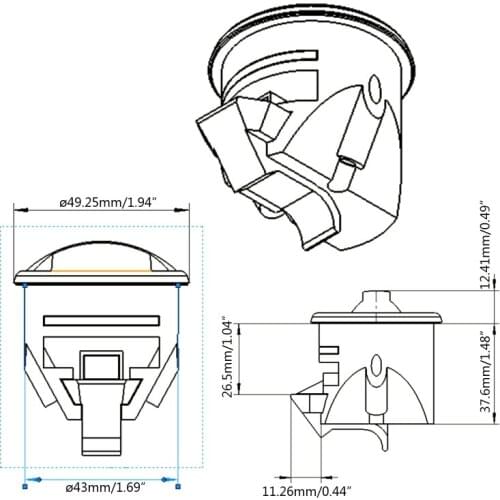 Motorhome Door Lock Caravan Wardrobe Lock Toilet Bathroom Handle Rotating Lock 964B