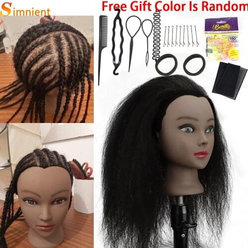 Afro Mannequin Head With Real Hair Braiding Cornro Practice Dummy Head Training For Braiding Hair Training Barber Hairdressing