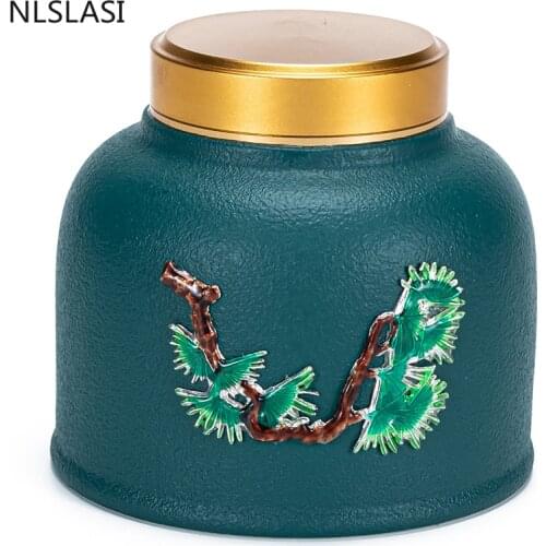 Ceramics Tea Caddy Tieguanyin Tea Containers Travel Tea Box Storage Tank Sealed Tea Jar Coffee Canister Candy Spice Organizer