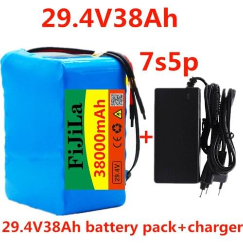 7S5P 24v 38Ah battery pack 250w 29.4V 38000mAh lithium ion battery for wheelchair electric bicycle pack with BMS + charger