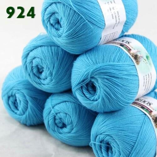 Lot of 6 Skeins Fine Lace Soft Wool Acrylic Cashmere Yarn Knitting Aqua 924